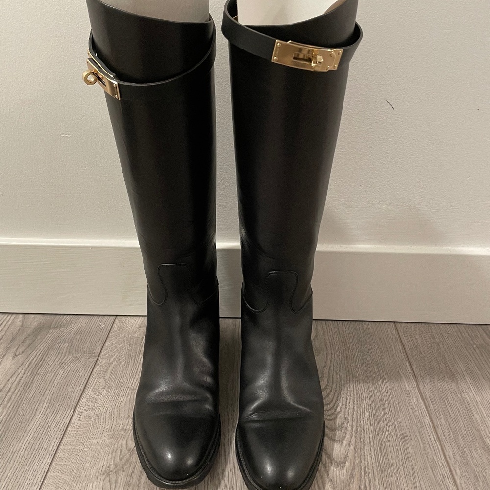 Hermes black jumping boots - size 37.5